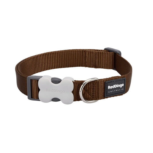 Red Dingo Bucklebone Classic Dog Collar - Brown