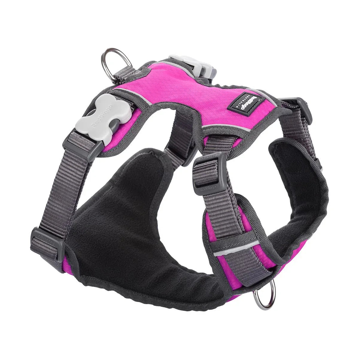 Red Dingo Padded Dog Harness - Hot Pink