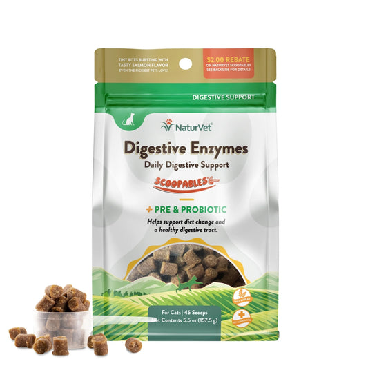 Naturvet Scoopables Digestive Enzymes Daily Digestive Support 5.5oz for Cats