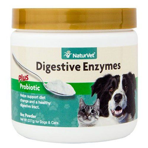 Naturvet Digestive Enzymes Powder Plus Pre & Probiotics 8oz for Dogs & Cats