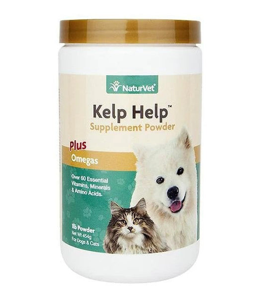 Naturvet Kelp Help Supplement Powder Plus Omegas 1lb for Dogs & Cats