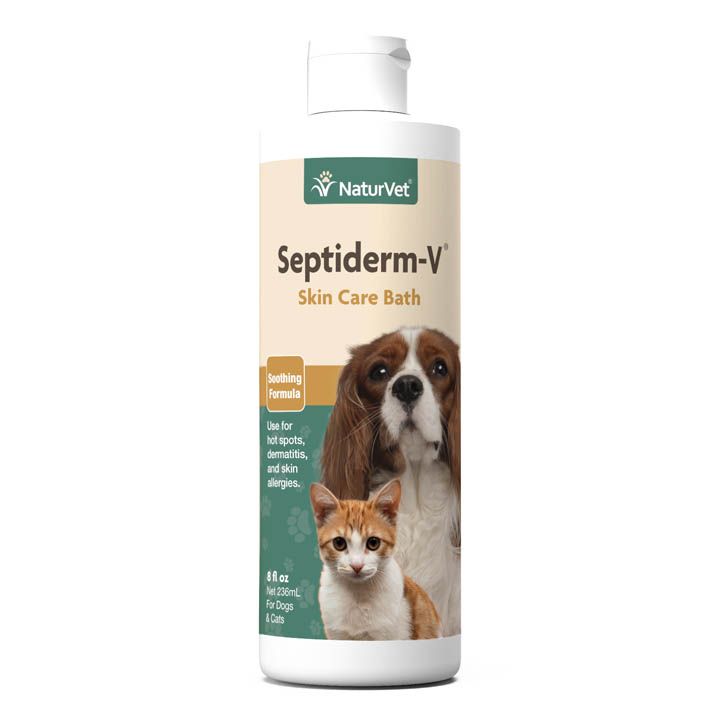 Naturvet Septiderm-V Soothing Formula Skin Care Bath 8 fl. oz for Dogs & Cats