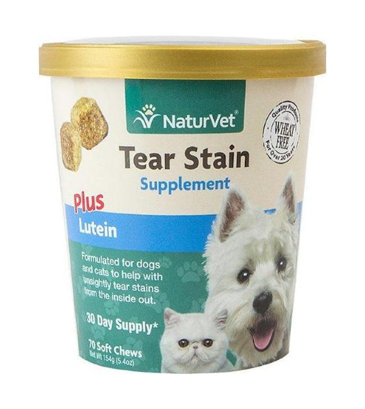 Naturvet Tear Stain Supplement Plus Lutein 70ct for Dogs & Cats