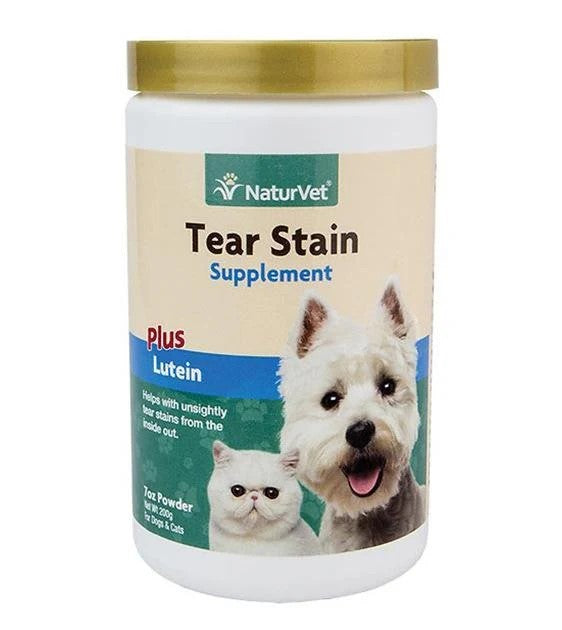 Naturvet Tear Stain Supplement Powder Plus Lutein 7oz for Dogs & Cats