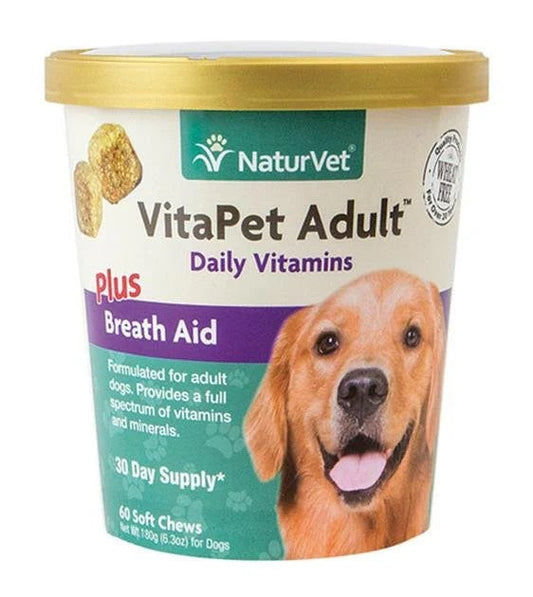 Naturvet VitaPet Adult Plus Breath Aid 60ct for Dogs