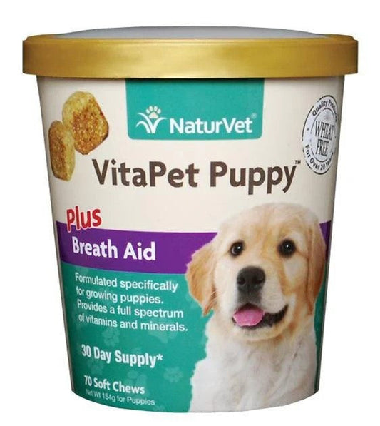 Naturvet VitaPet Puppy Plus Breath Aid 70ct for Dogs