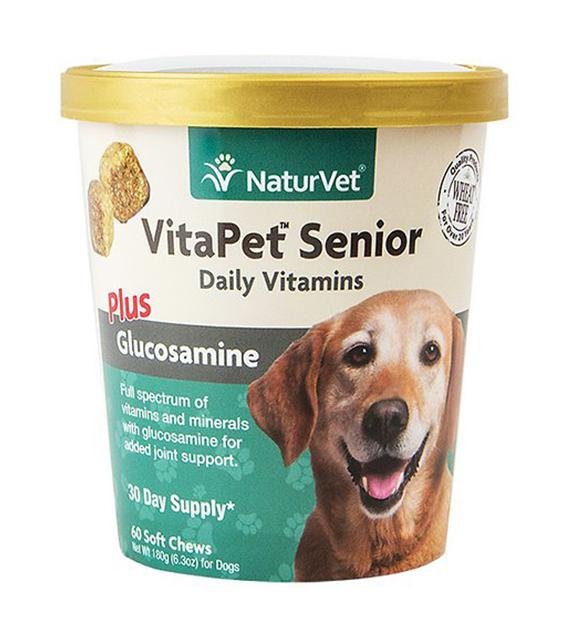 Naturvet VitaPet Senior Plus Glucosamine 60ct for Dogs