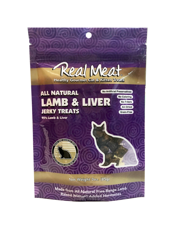 Real Meat Cat Jerky Treats - Lamb & Liver Jerky 3oz