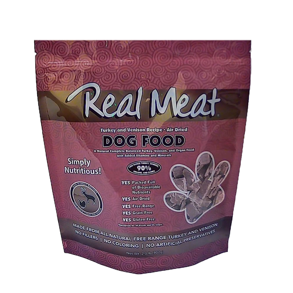 Real Meat Dog Air-Dried-Food - Turkey & Venison 2lb