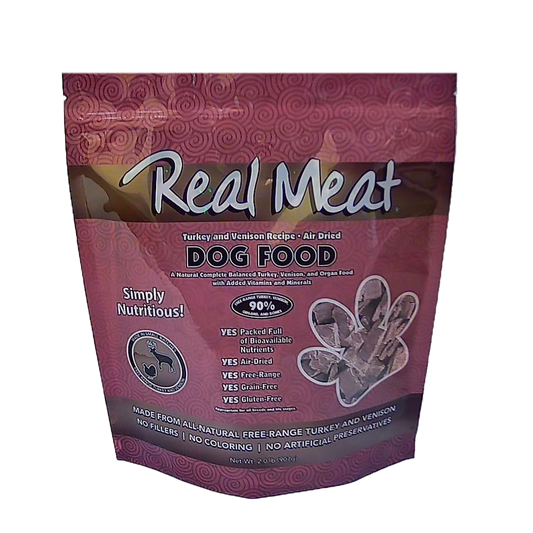 Real Meat Dog Air-Dried-Food - Turkey & Venison 2lb