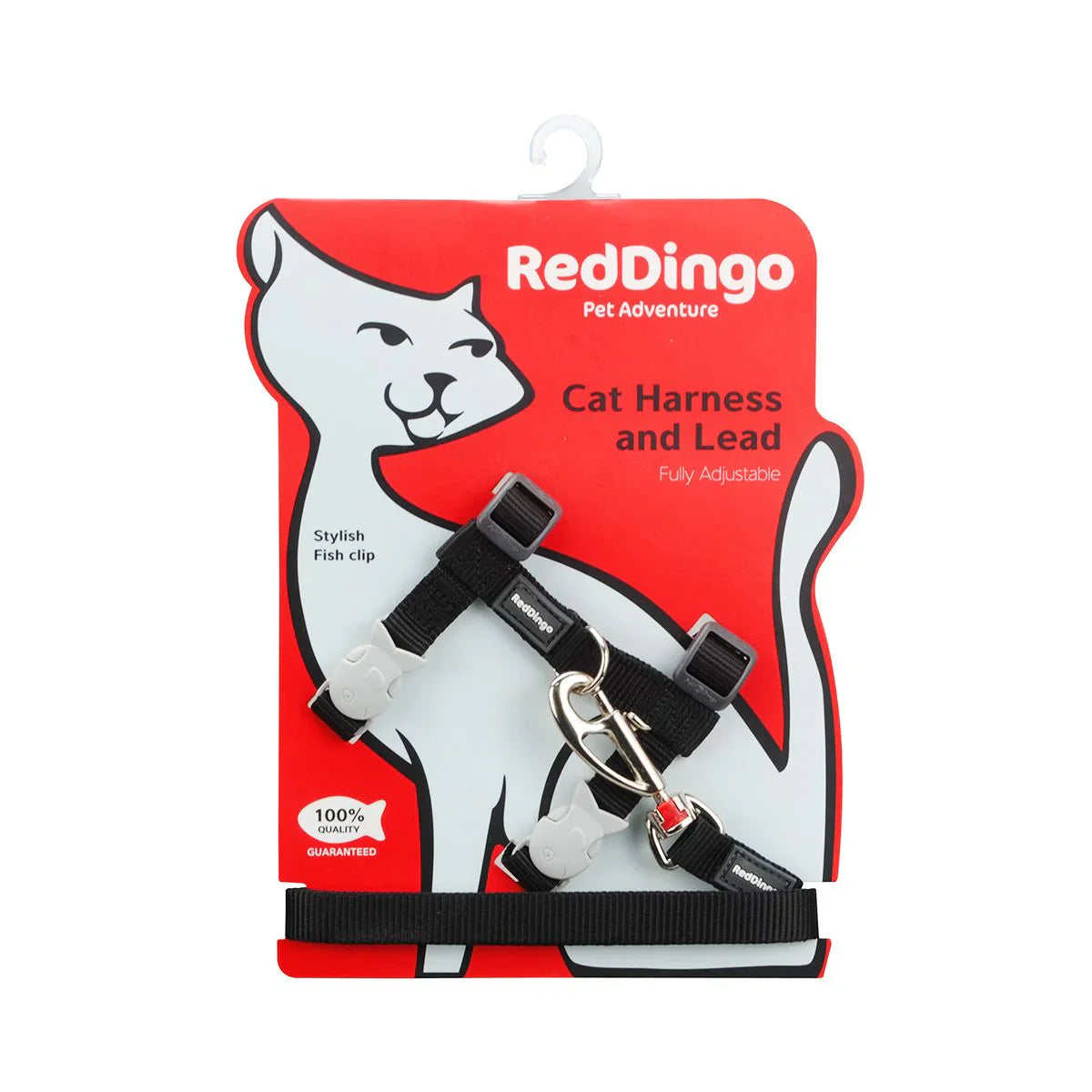 Red Dingo Cat Combo Classic - Harness & Lead - Black