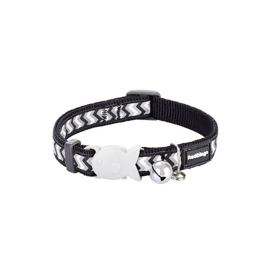 Red Dingo Cat Reflective Ziggy Collar - Black