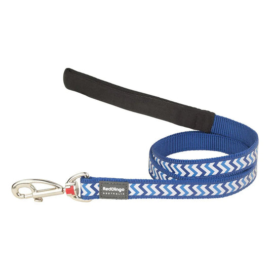 Red Dingo Fixed Reflective Ziggy Dog Lead - Blue