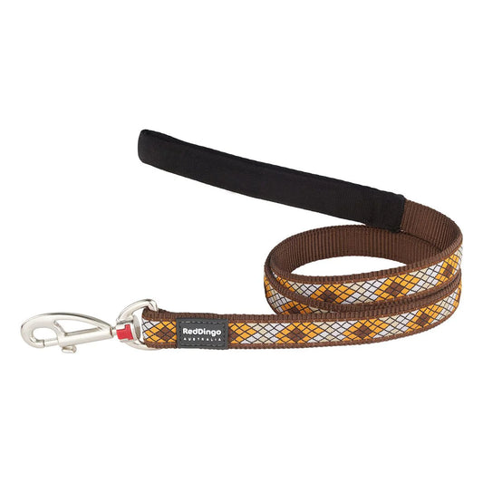 Red Dingo Fixed Monty Dog Lead - Brown