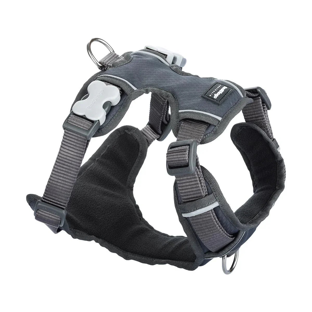 Red Dingo Padded Dog Harness - Charcoal