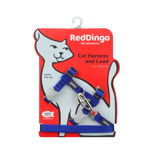 Red Dingo Cat Combo Classic - Harness & Lead - Dark Blue