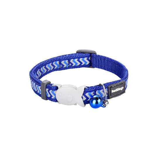 Red Dingo Cat Reflective Ziggy Collar - Dark Blue