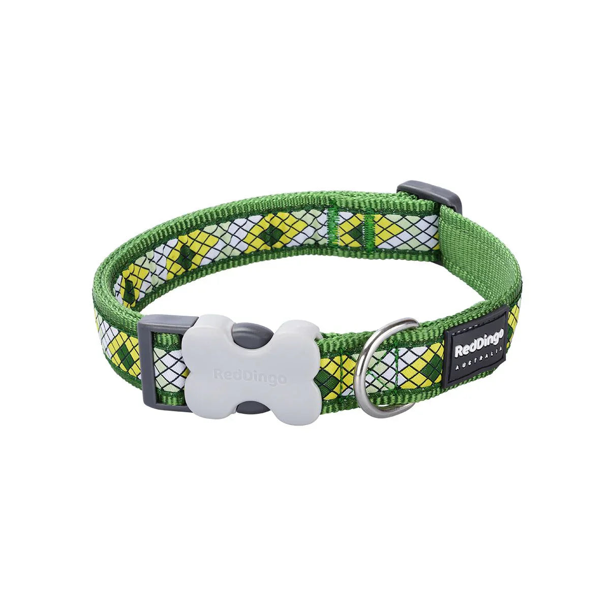 Red Dingo Bucklebone Monty Dog Collar - Green