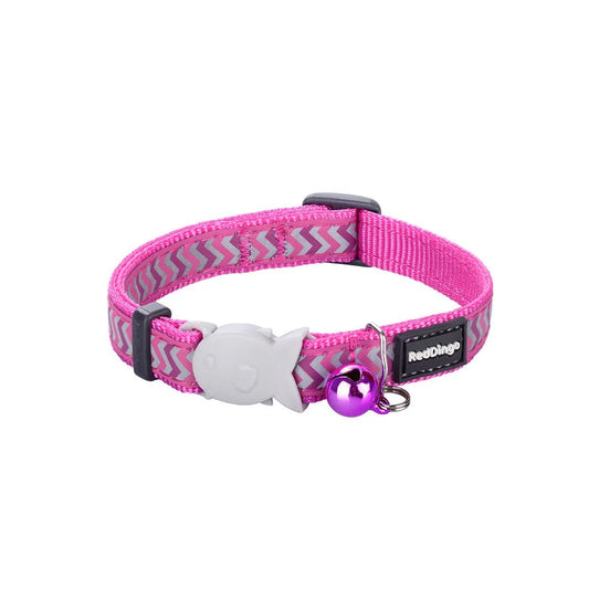 Red Dingo Cat Reflective Ziggy Collar - Hot Pink