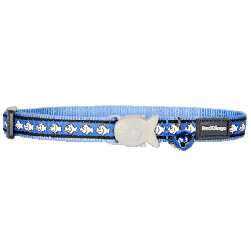 Red Dingo Cat Reflective Collar - Medium Blue