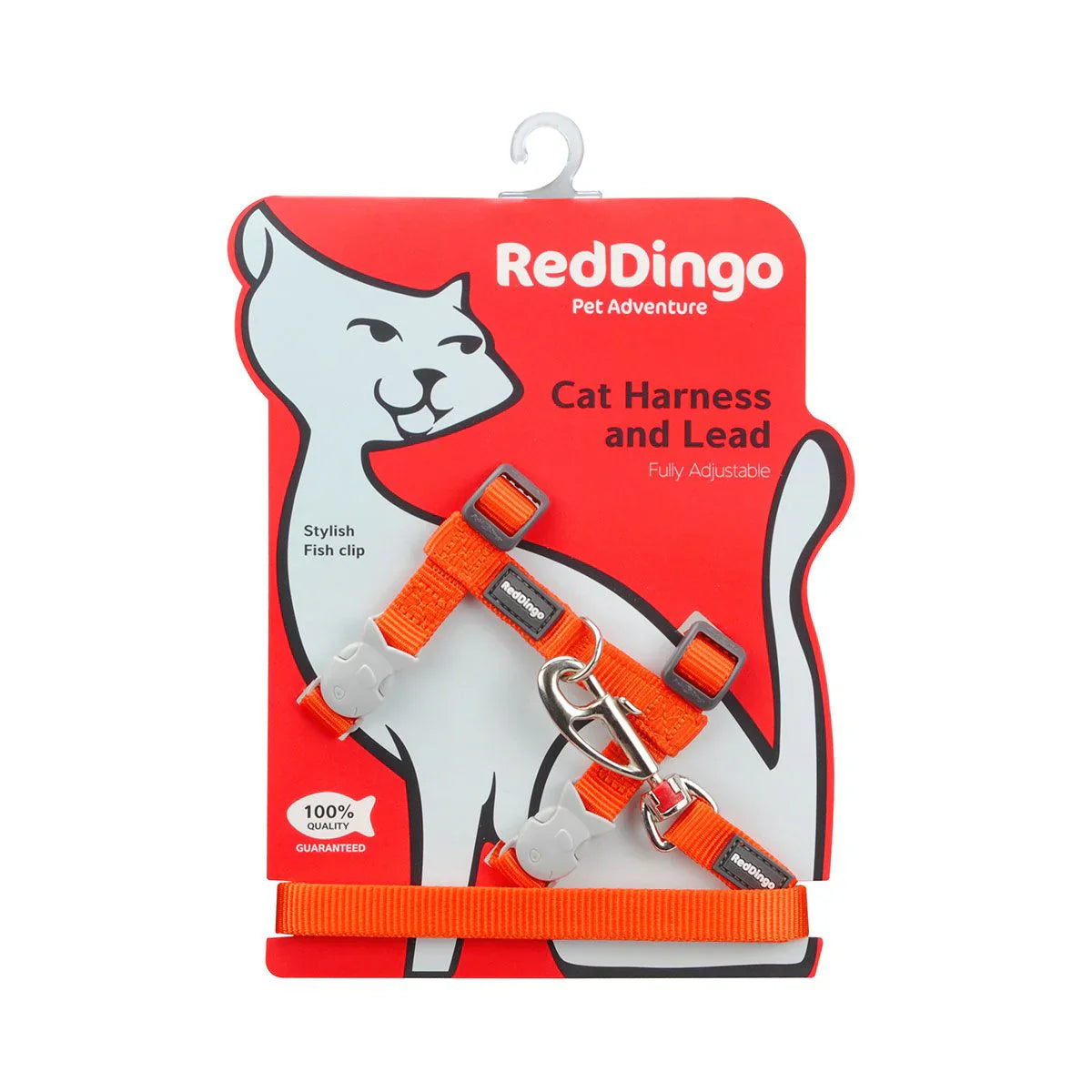 Red Dingo Cat Combo Classic - Harness & Lead - Orange