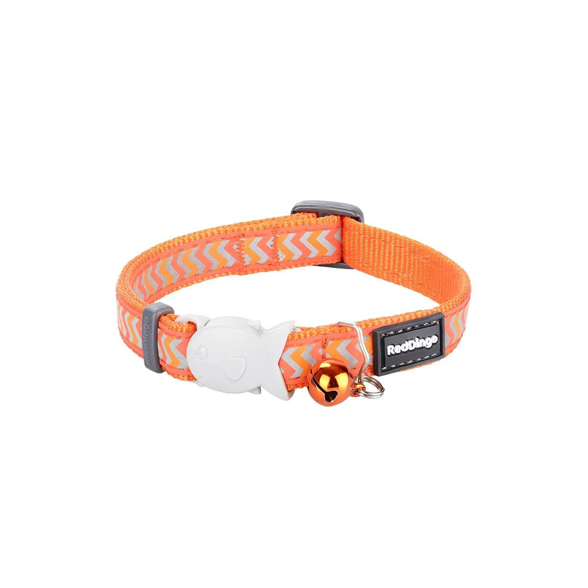 Red Dingo Cat Reflective Ziggy Collar - Orange