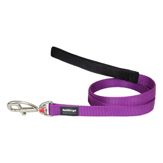 Red Dingo Fixed Reflective Ziggy Dog Lead - Purple