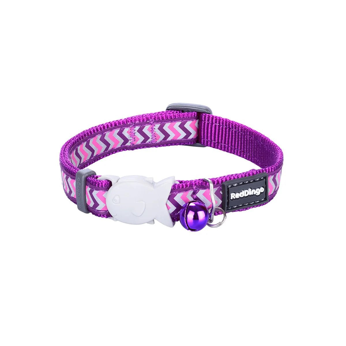 Red Dingo Cat Reflective Ziggy Collar - Purple