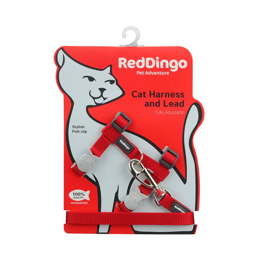 Red Dingo Cat Combo Classic - Harness & Lead - Red