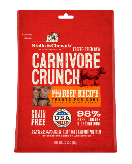 Stella & Chewy's Carnivore Crunch - Beef 3.25oz Dog Treat