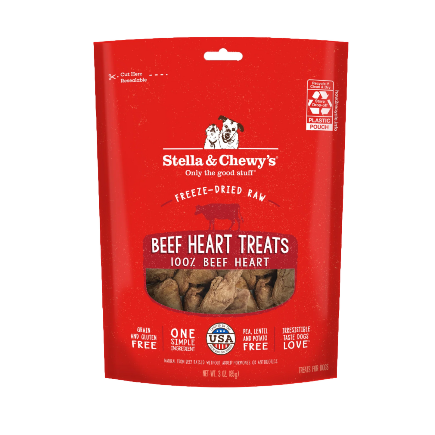 Stella & Chewy's Single Ingredient - Beef Heart 3oz Dog Treats