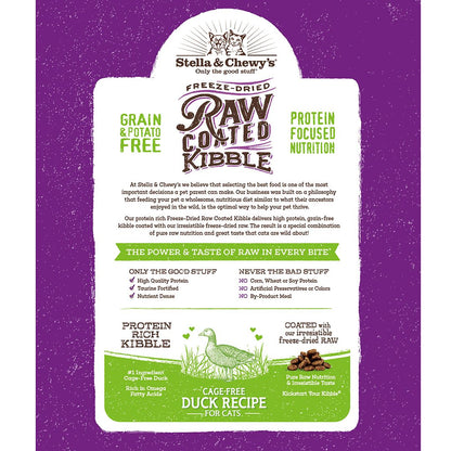 Stella & Chewy's Raw Coated Kibbles - Cage-Free Duck 5lb Cat Food