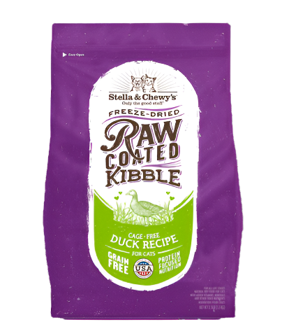 Stella & Chewy's Raw Coated Kibbles - Cage-Free Duck 5lb Cat Food