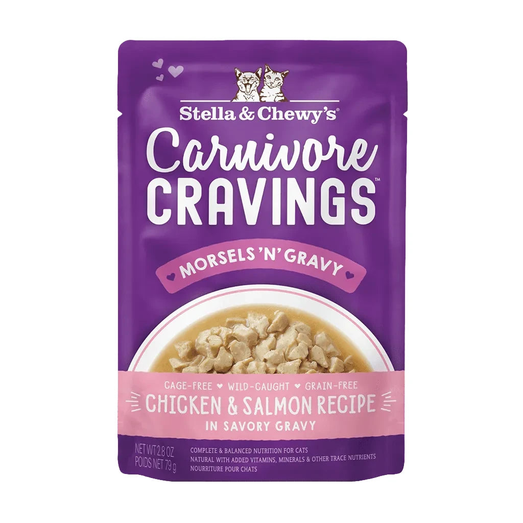 Stella & Chewy's Carnivore Cravings Morsels'N'Gravy Pouch - Chicken & Salmon 2.8oz Cat Food