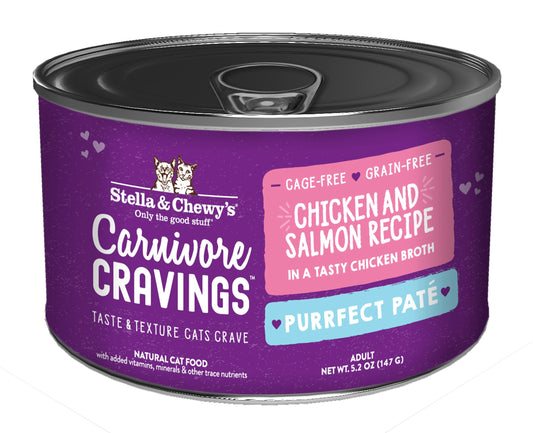 Stella & Chewy's Carnivore Cravings Purrfect Pate - Chicken & Salmon in Broth 5.2oz Cat Food