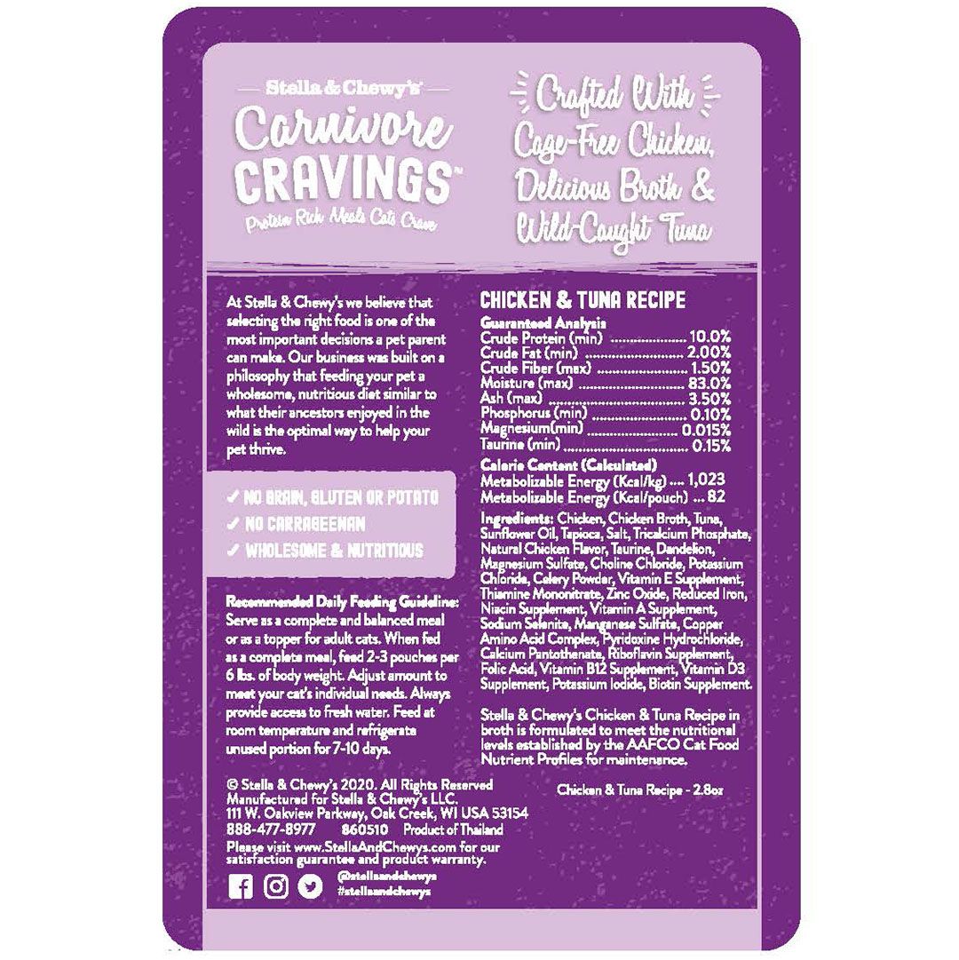 Stella & Chewy's Carnivore Cravings Pouch - Chicken & Tuna 2.8oz Cat Food