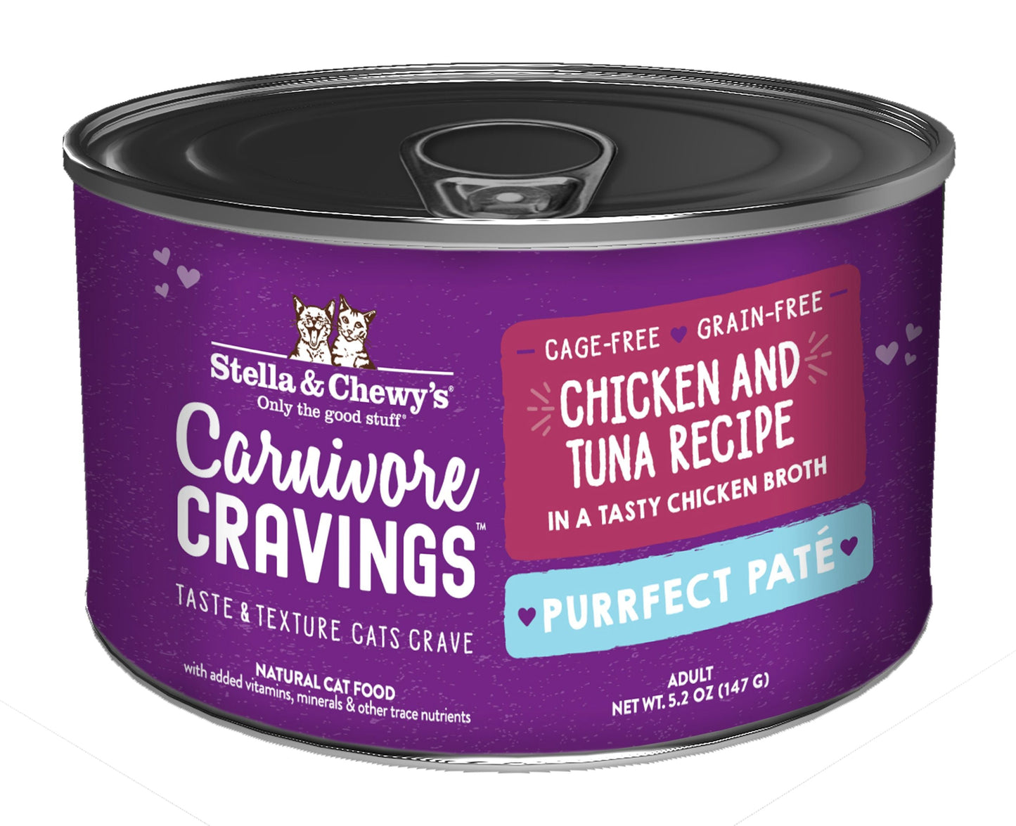 Stella & Chewy's Carnivore Cravings Purrfect Pate - Chicken & Tuna in Broth 5.2oz Cat Food