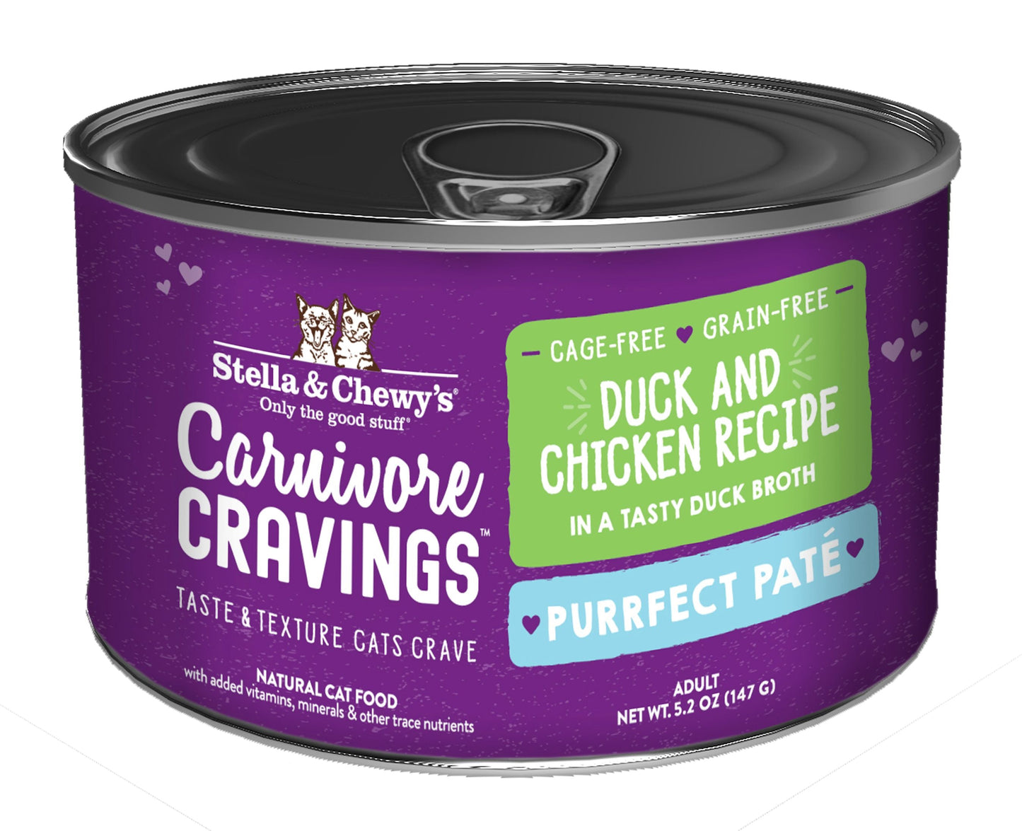 Stella & Chewy's Carnivore Cravings Purrfect Pate - Duck & Chicken in Broth 5.2oz Cat Food