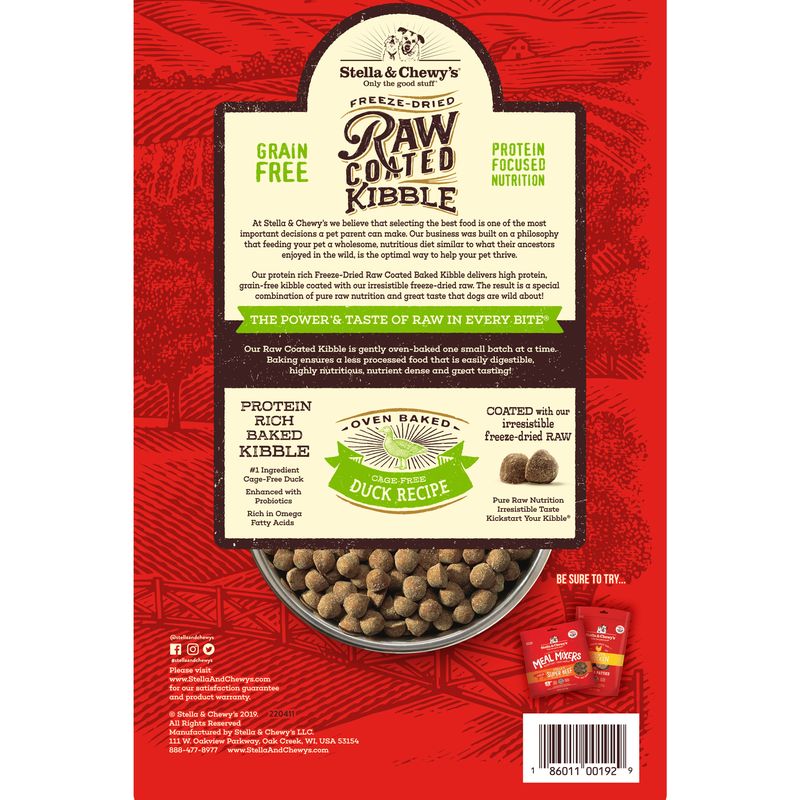 Stella & Chewy's Raw Coated Kibbles - Duck Dog Food