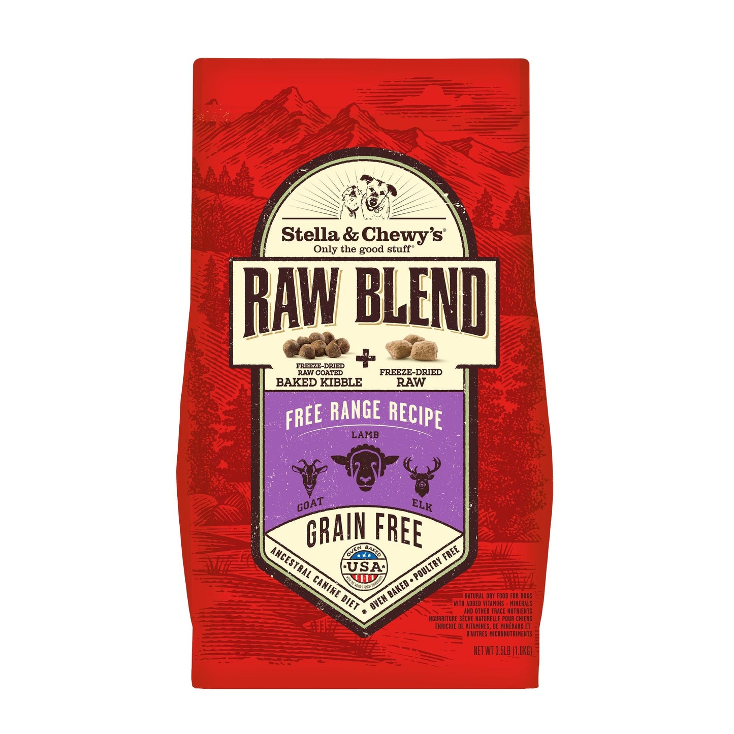 Stella's & Chewy's Raw Blend Kibbles - Free Range (Goat, Lamb & Elk) Dog Food