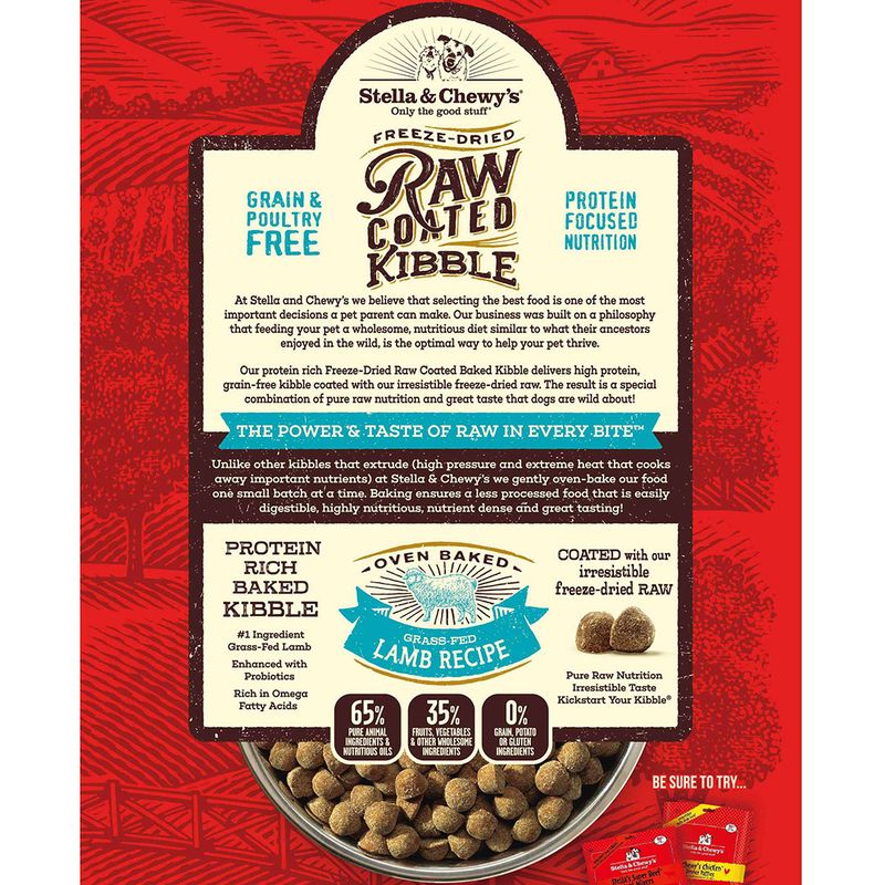 Stella & Chewy's Raw Coated Kibbles - Lamb Dog Food