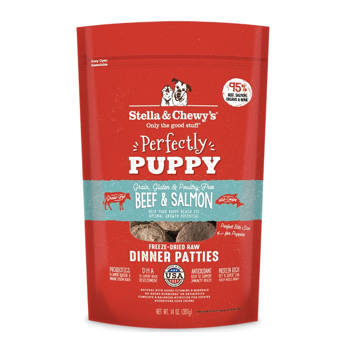 Stella & Chewy's Dinner Patties - Perfectly Puppy (Beef & Salmon) 14oz Dog Food