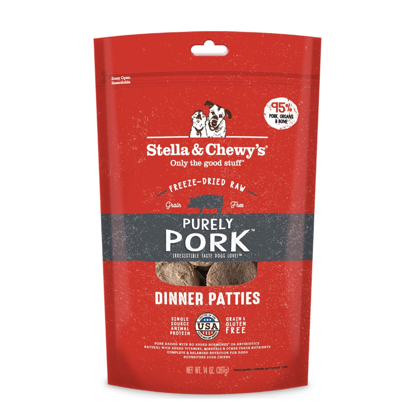 Stella & Chewy's Dinner Patties - Purely Pork 14oz Dog Food