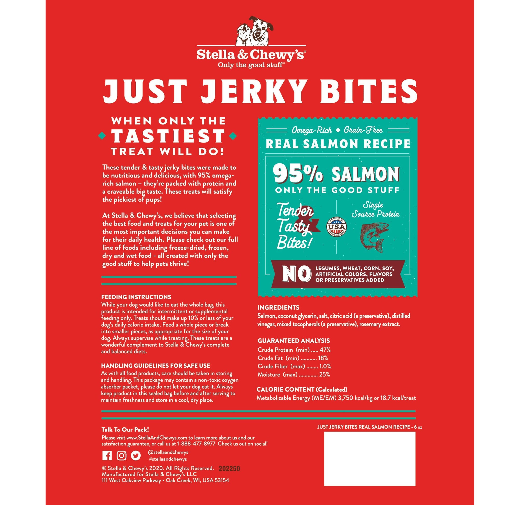 Stella & Chewy's Just Jerky Bites - Salmon 6oz Dog Treats