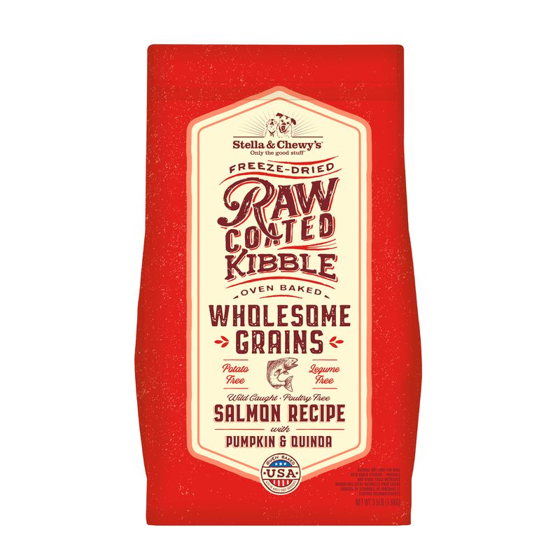 Stella & Chewy's Raw Coated Kibbles (Wholesome Grains) - Salmon with Pumpkin & Quinoa Dog Food