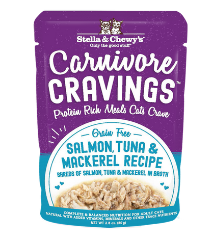 Stella & Chewy's Carnivore Cravings Pouch - Salmon, Tuna & Mackerel 2.8oz Cat Food