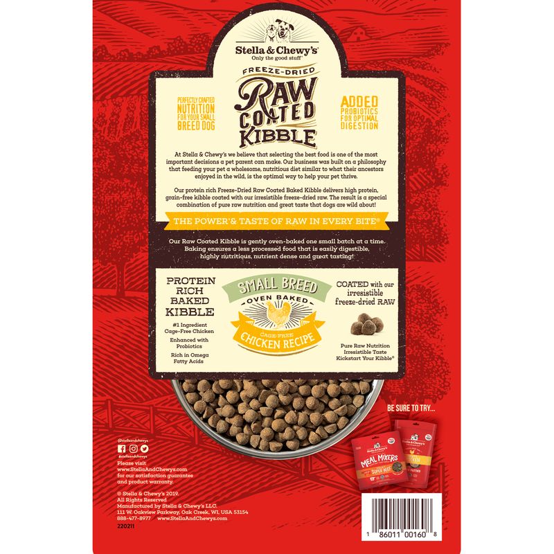 Stella & Chewy's Raw Coated Kibbles - Small Breed (Chicken) Dog Food