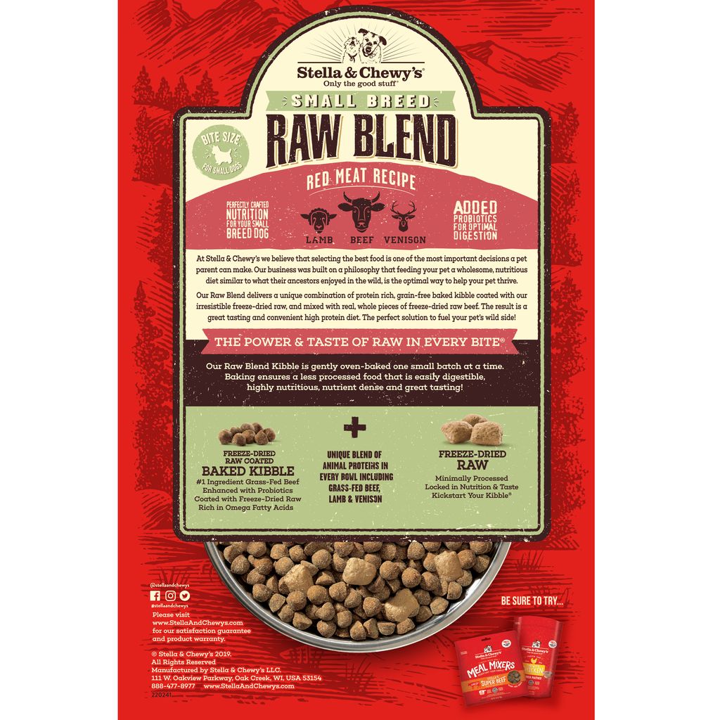 Stella's & Chewy's Raw Blend Kibbles - Small Breed Red Meat (Lamb, Beef & Venison) Dog Food