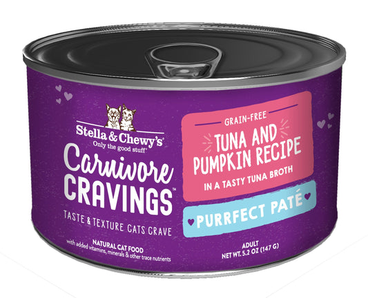 Stella & Chewy's Carnivore Cravings Purrfect Pate - Tuna & Pumpkin in Broth 5.2oz Cat Food