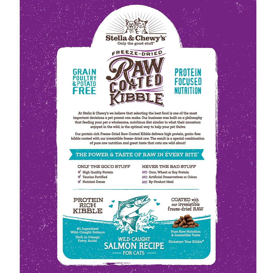 Stella & Chewy's Raw Coated Kibbles - Wild-Caught Salmon Cat Food